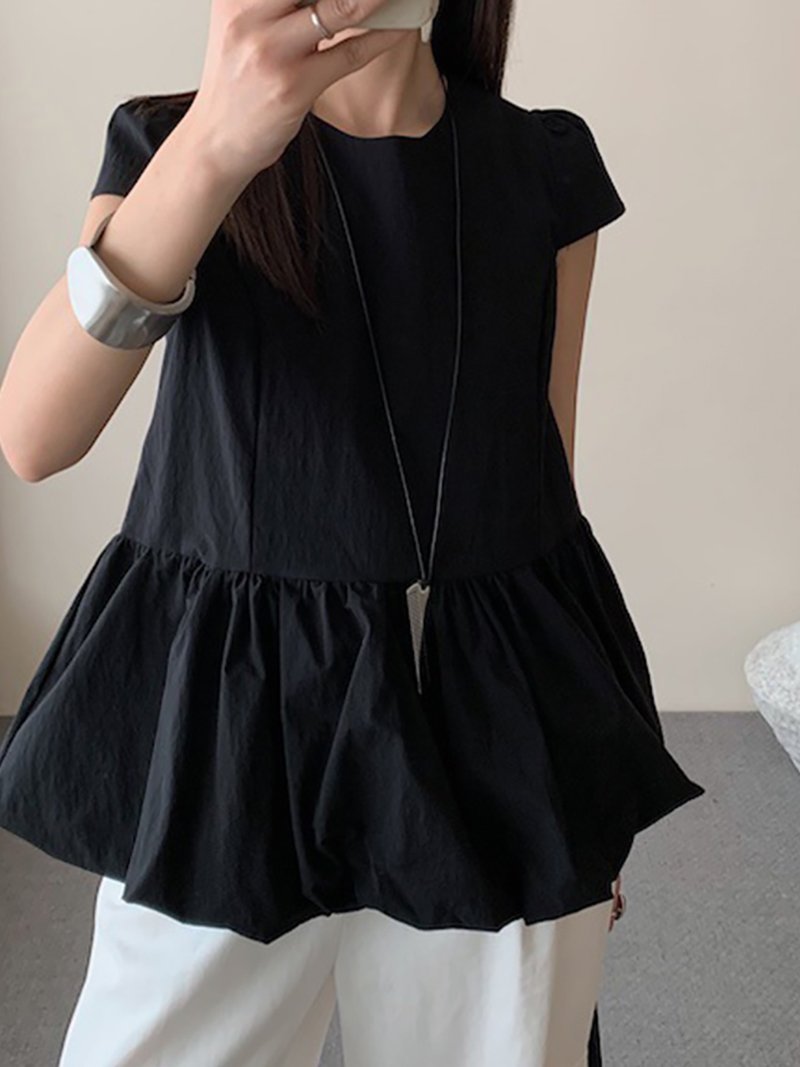 Doux Belle トップス 半袖 バルーントップス ドゥー・ベル トップス その他のトップス ホワイト ブラック【送料無料】のサムネイル