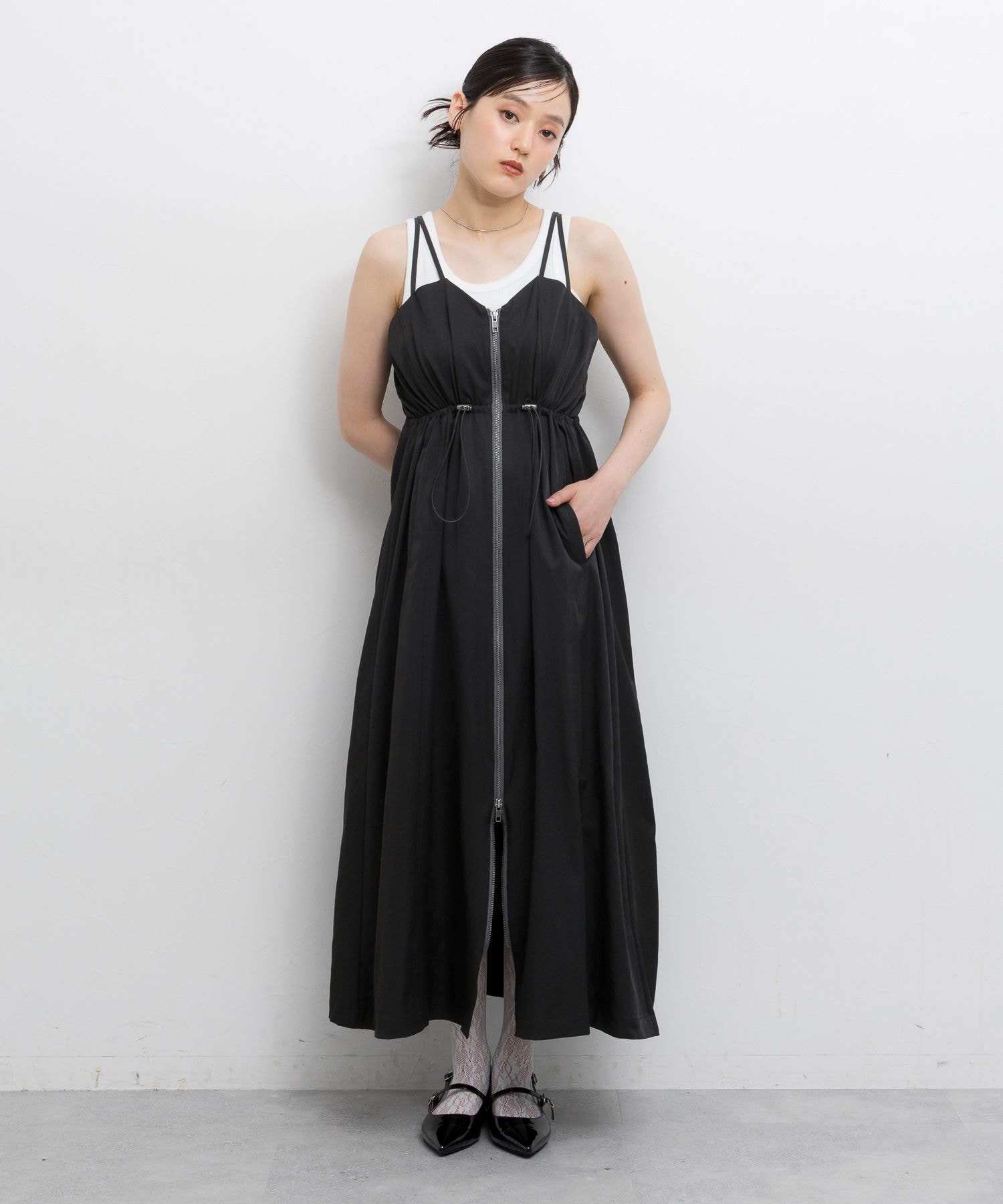 RAGEBLUE 【WOMENS】WZIP/ミリタリーキャミワンピース レイジブルー ワンピース・ドレス ワンピース ブラック グリーン