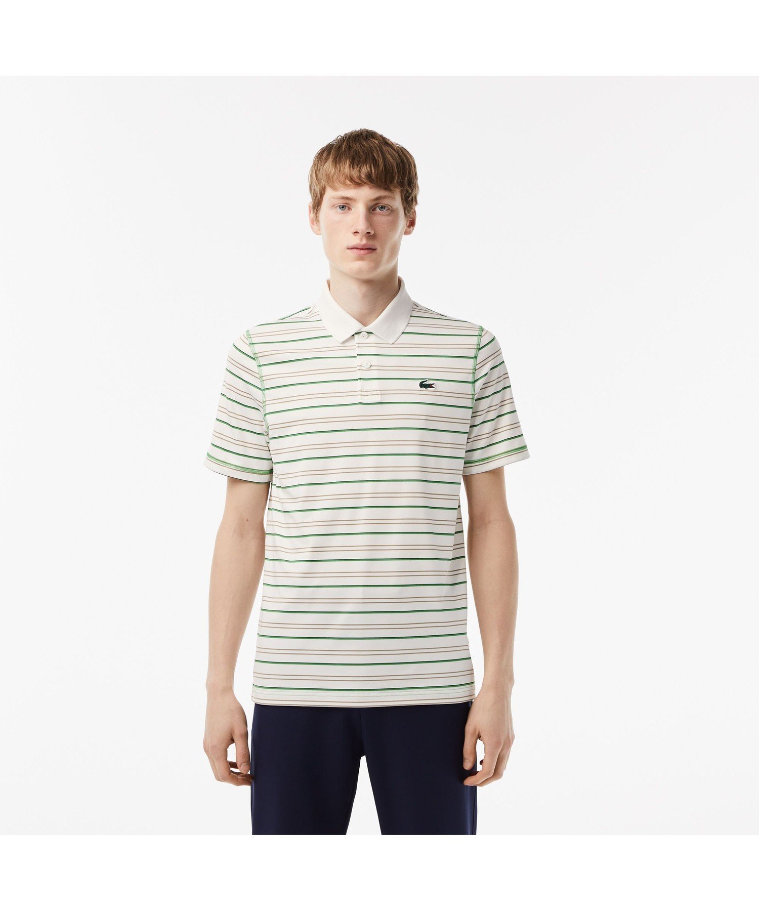 ラコステ 【SALE／50%OFF】LACOSTE ウルトラドライボーダーゴルフポロシャツ ラコステ トップス ポロシャツ ホワイト ネイビー【送料無料】