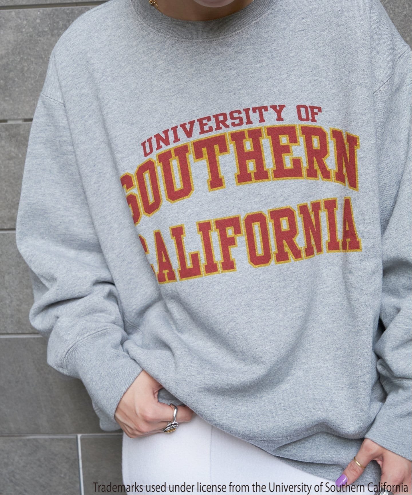 B.C STOCK USC スウェット ベーセーストック トップス スウェット・トレーナー グレー レッド【送料無料】のサムネイル