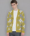 【SALE/46%OFF】MACKINTOSH LONDON モヘヤアーガイルカーディガン マッキントッシュ ロンドン トップス ニット グリーン オレンジ【送...