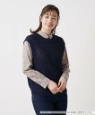Leilian 2wayニットベスト レリアン トップス ベスト・ジレ ネイビー ホワイト【送料無料】
