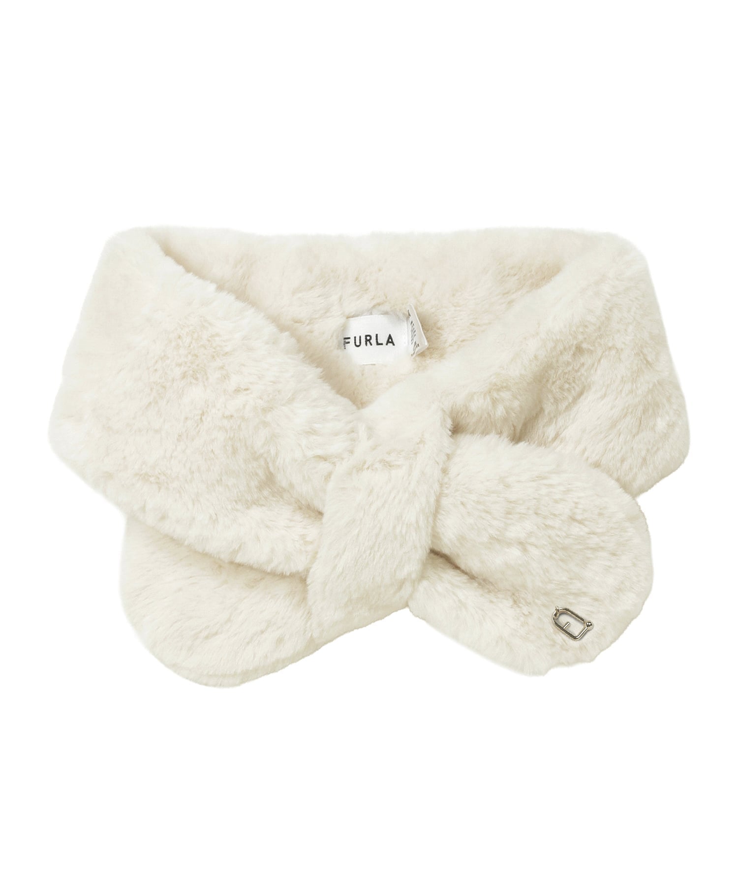 FURLA FURLA/(W)プチリボンマフラー アーチロゴ フェイクファー ティペット ムーンバット ファッション雑貨 マフラー・ストール・ネックウォーマー ホワイト グレー ブラウン ブラック ベージュ ピンク【送料無料】