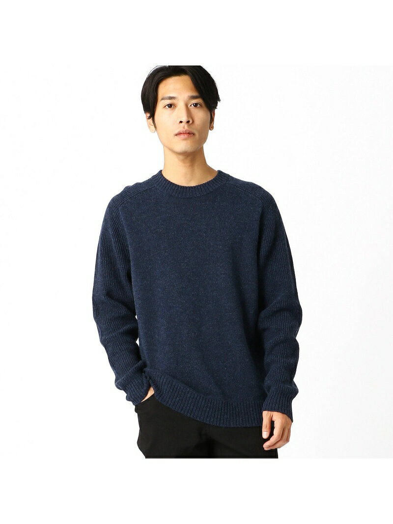 【SALE／50%OFF】COMME CA ISM ラム混カラーニットプルオーバー コムサイズム ニット 長袖ニット ブラウン グレー ネイビー オレンジ イエロー ブルー