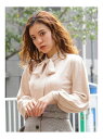 【SALE/40%OFF】dazzlin ネックタイボリュームスリーブプルオーバー ダズリン ニット 長袖ニット ホワイト ブラック ピンク レッド ブラウン