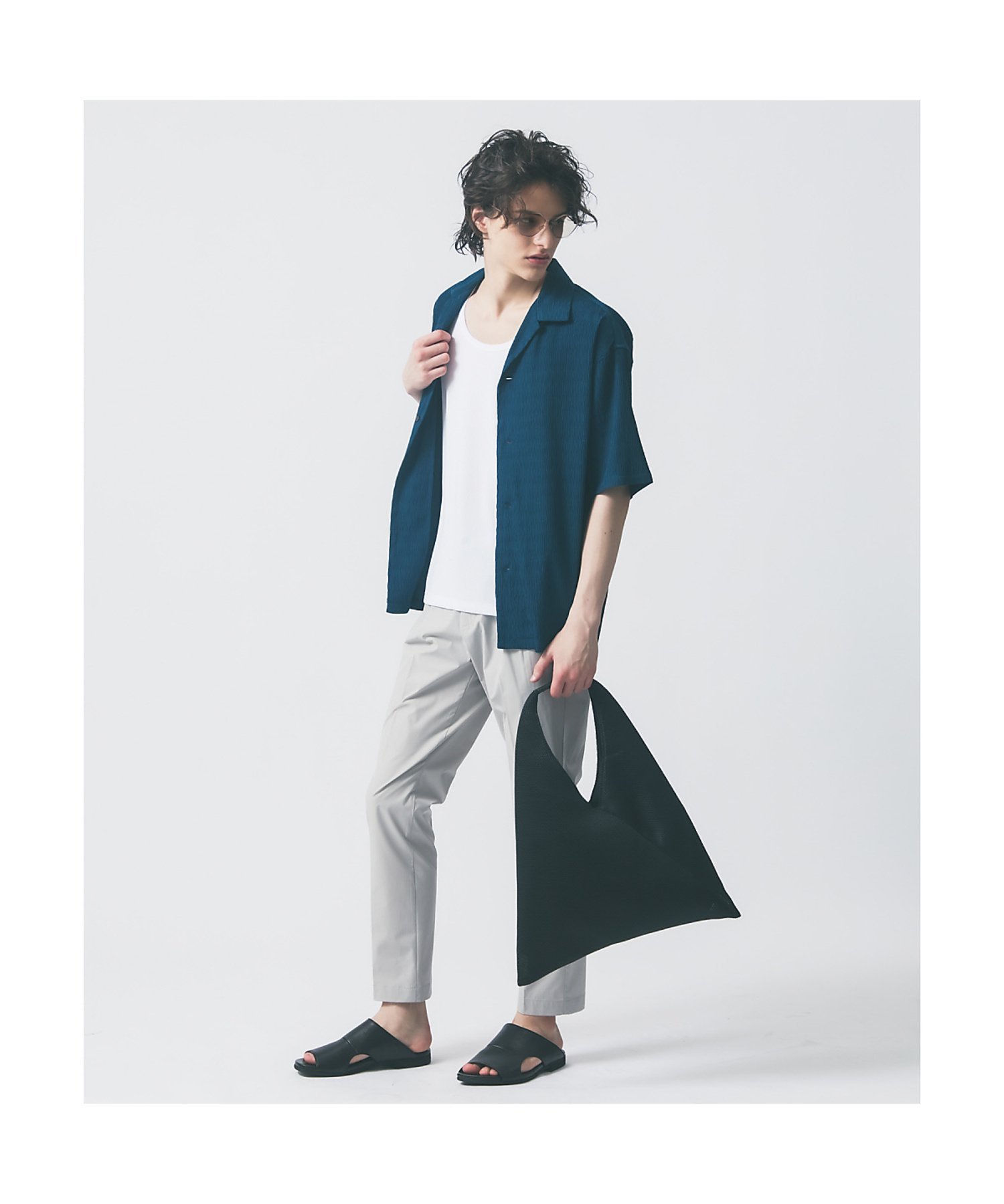 alfredoBANNISTER 【WRAP SHOES】レザーサイドキャビティ スライド サンダル アルフレッド・バニスター シューズ・靴 サンダル ブラック【送料無料】