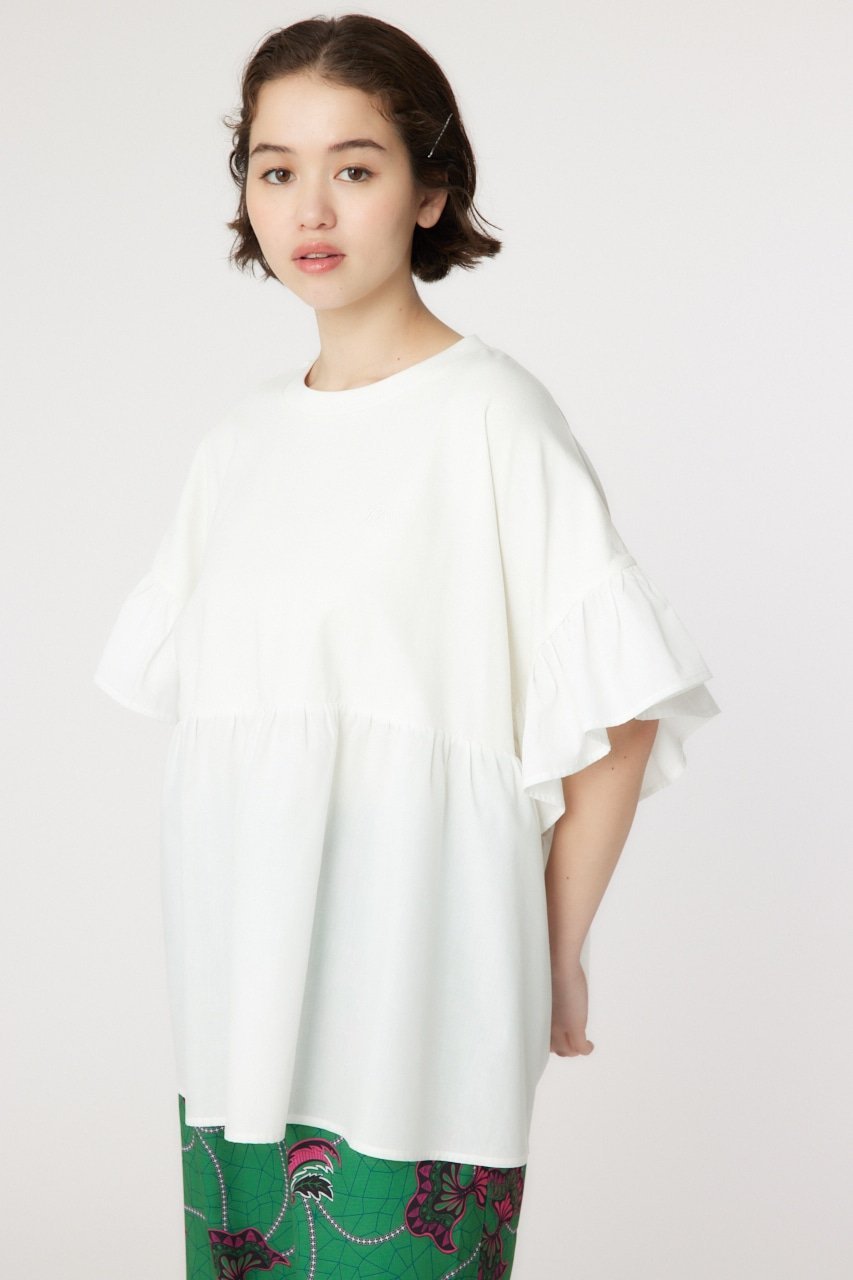 RODEO CROWNS WIDE BOWL ドッキングフリルトップス ロデオクラウンズワイドボウル トップス カットソー・Tシャツ ホワイト グレー グリーン【送料無料】