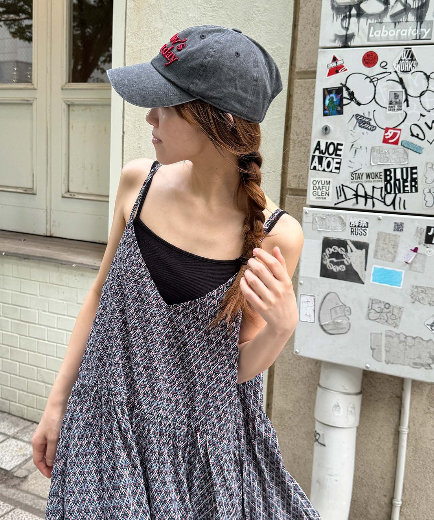 【SALE／50%OFF】Lakey Park Lakey Park How's your day CAP キャナルジーン 帽子 キャップ ブラック