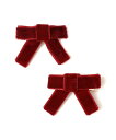 SHIPS KIDS SHIPS KIDS: ベロア ミニ リボン ヘアピン セット シップス ヘアアクセサリー バレッタ・ヘアクリップ・ヘアピン レッド ブラック|詳細画像