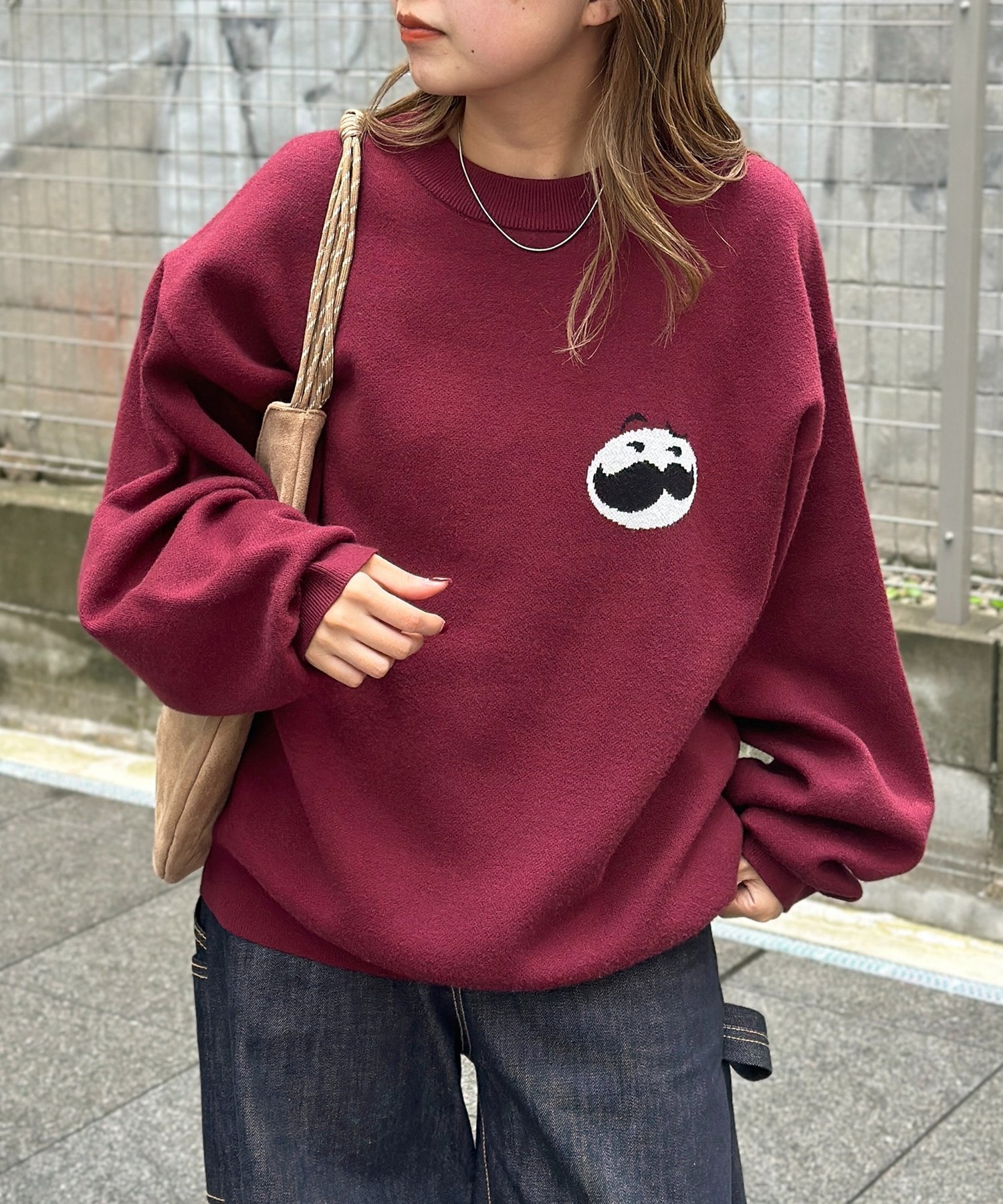 CPCM PRINGLESニットプルオーバー シーピーシーエム トップス ニット レッド グリーン グレー【送料無料】