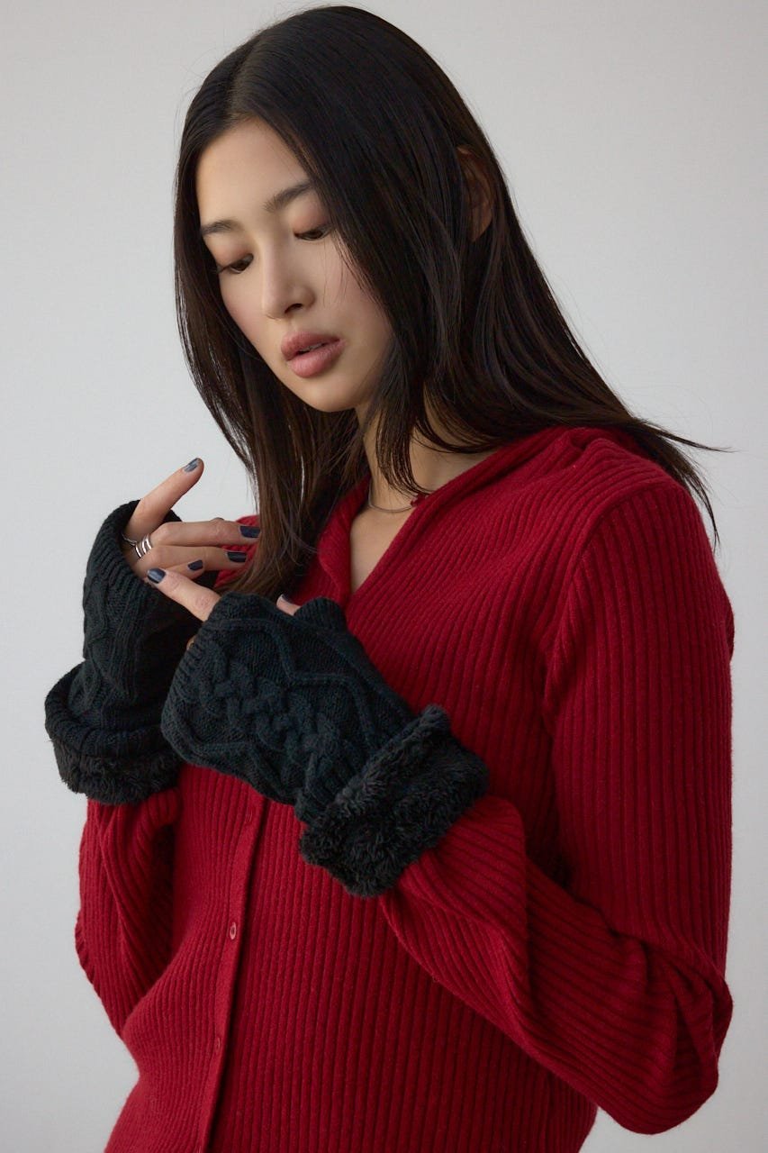 【SALE／30%OFF】AZUL BY MOUSSY ニットハンドウォーマー アズールバイマウジー ファッション雑貨 その他のファッション雑貨 ブラック ベージュ