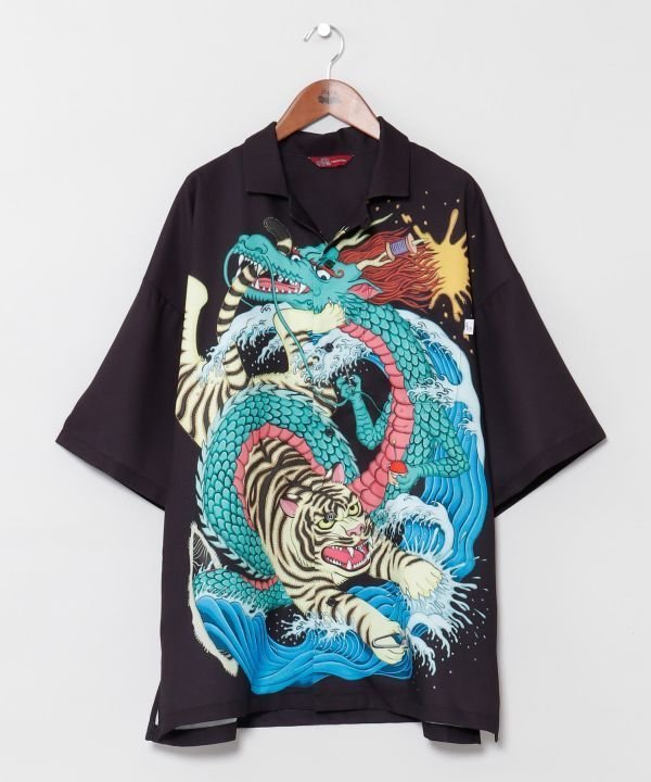 カヤ 【カヤ】アロハシャツ《鈴木ひょっとこ×倭物やカヤ》 アミナコレクション トップス シャツ・ブラウス ベージュ イエロー ブラック ネイビー ブラウン