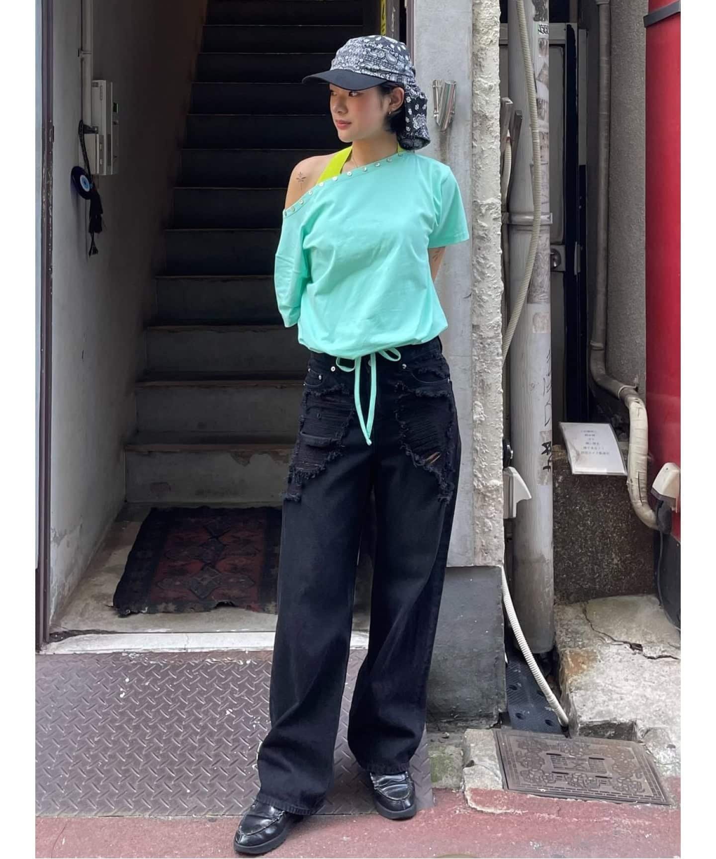 Oriens JOURNAL STANDARD ブロークンダメージデニムパンツ オリエンス ジャーナルスタンダード パンツ ジーンズ・デニムパンツ ブラック ブルー