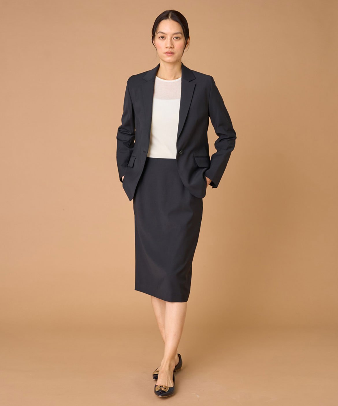 INED 《大きいサイズ》テーラードジャケット イネド ジャケット・アウター テーラードジャケット・ブレザー ブラック