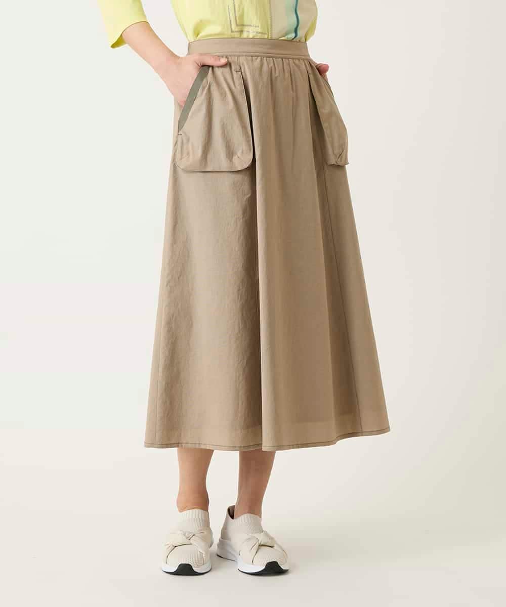 【SALE／50%OFF】HIROKO BIS（小さいサイズ） 【小さいサイズ】リネンライクアウトポケットフレアスカート メゾンドゥサンク スカート その他のスカート ベージュ【送料無料】