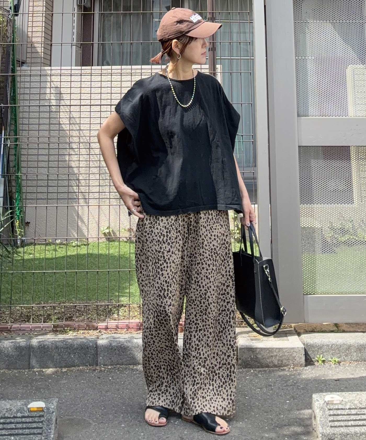 CORNERS by KR 【CORNERS by KR】レオパード柄イージーパンツ コーナーズ パンツ ジャージ・スウェットパンツ ホワイト ベージュ【送料無料】