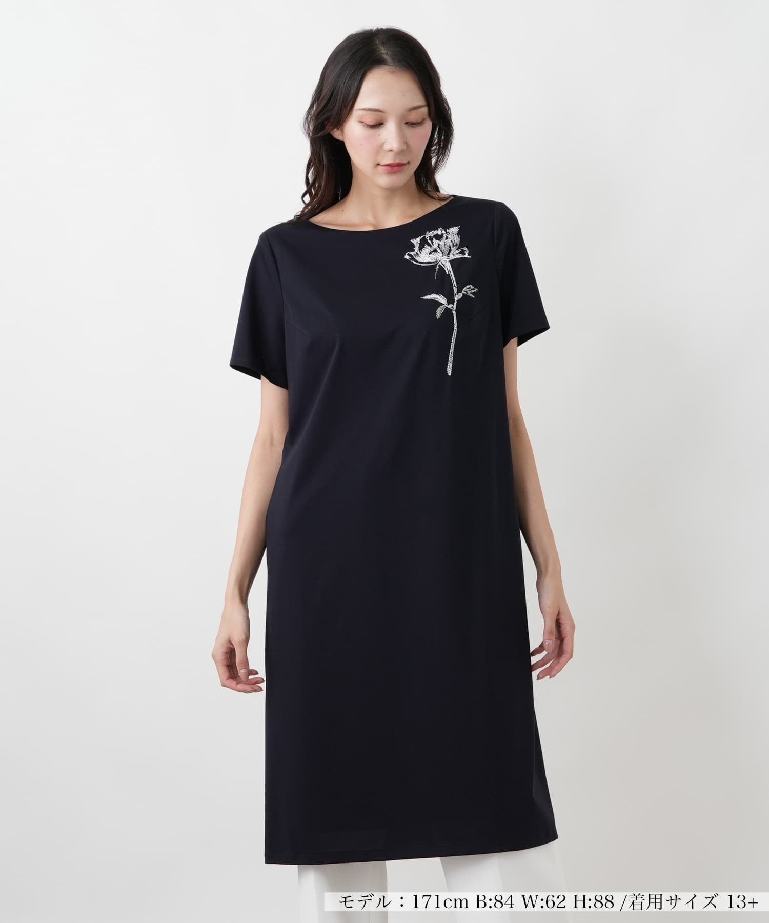 【SALE／40%OFF】Leilian PLUS HOUSE ワンピース レリアン　プラスハウス ワンピース・ドレス ワンピース ブラック ネイビー【送料無料】