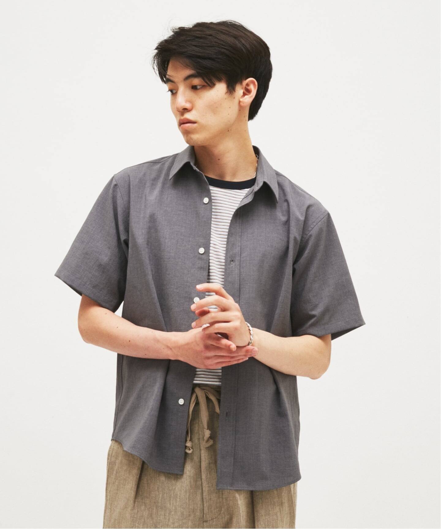 JOURNAL STANDARD EVALET / エバレット ST レギュラー カラー 半袖 シャツ ジャーナル スタンダード トップス シャツ・ブラウス グレー ブラック ベージュ ピンク