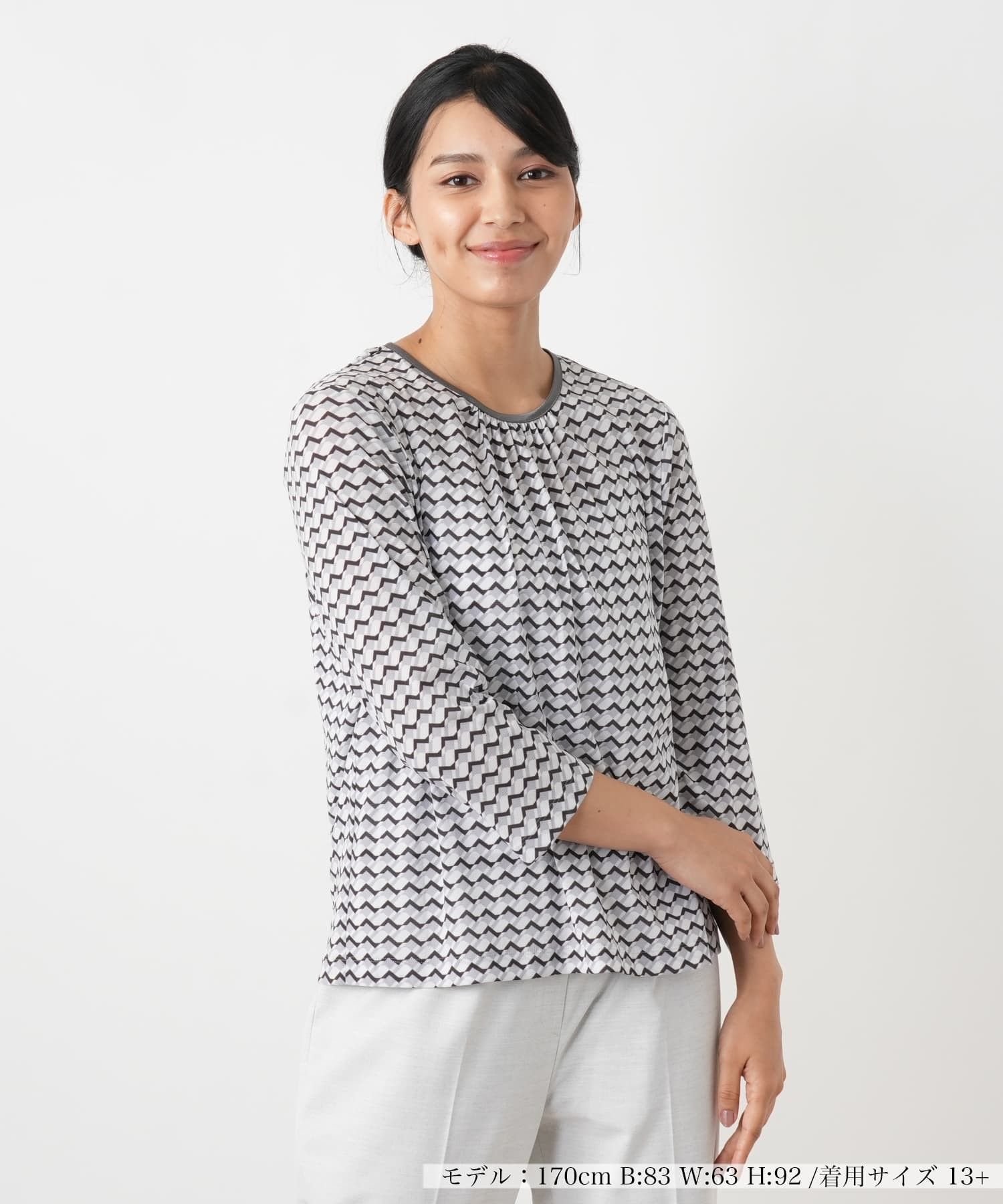 Leilian PLUS HOUSE カットソー【Leilian WHITE LABEL】 レリアン プラスハウス トップス カットソー・Tシャツ ホワイト