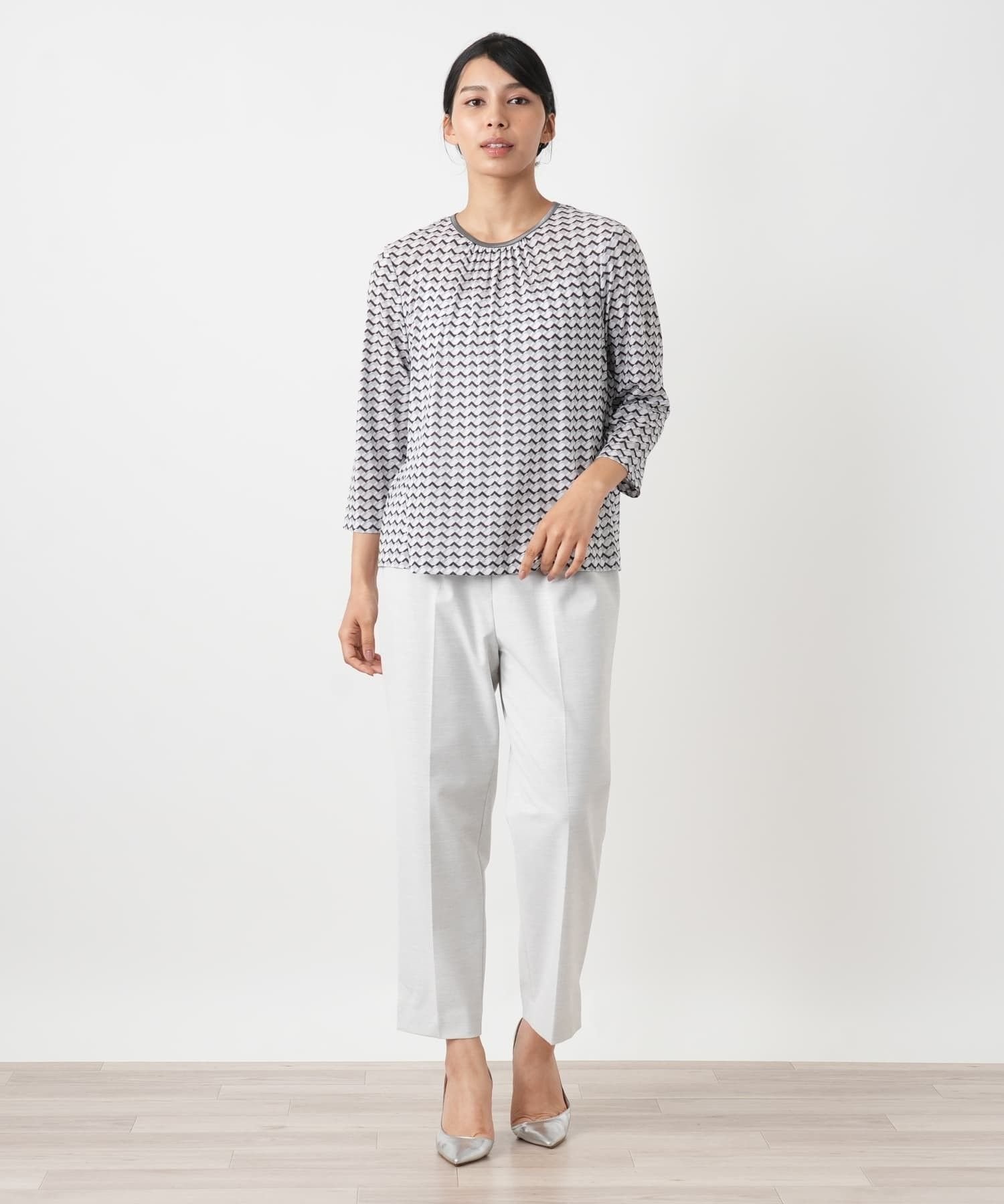 Leilian PLUS HOUSE カットソー【Leilian WHITE LABEL】 レリアン プラスハウス トップス カットソー・Tシャツ ホワイト