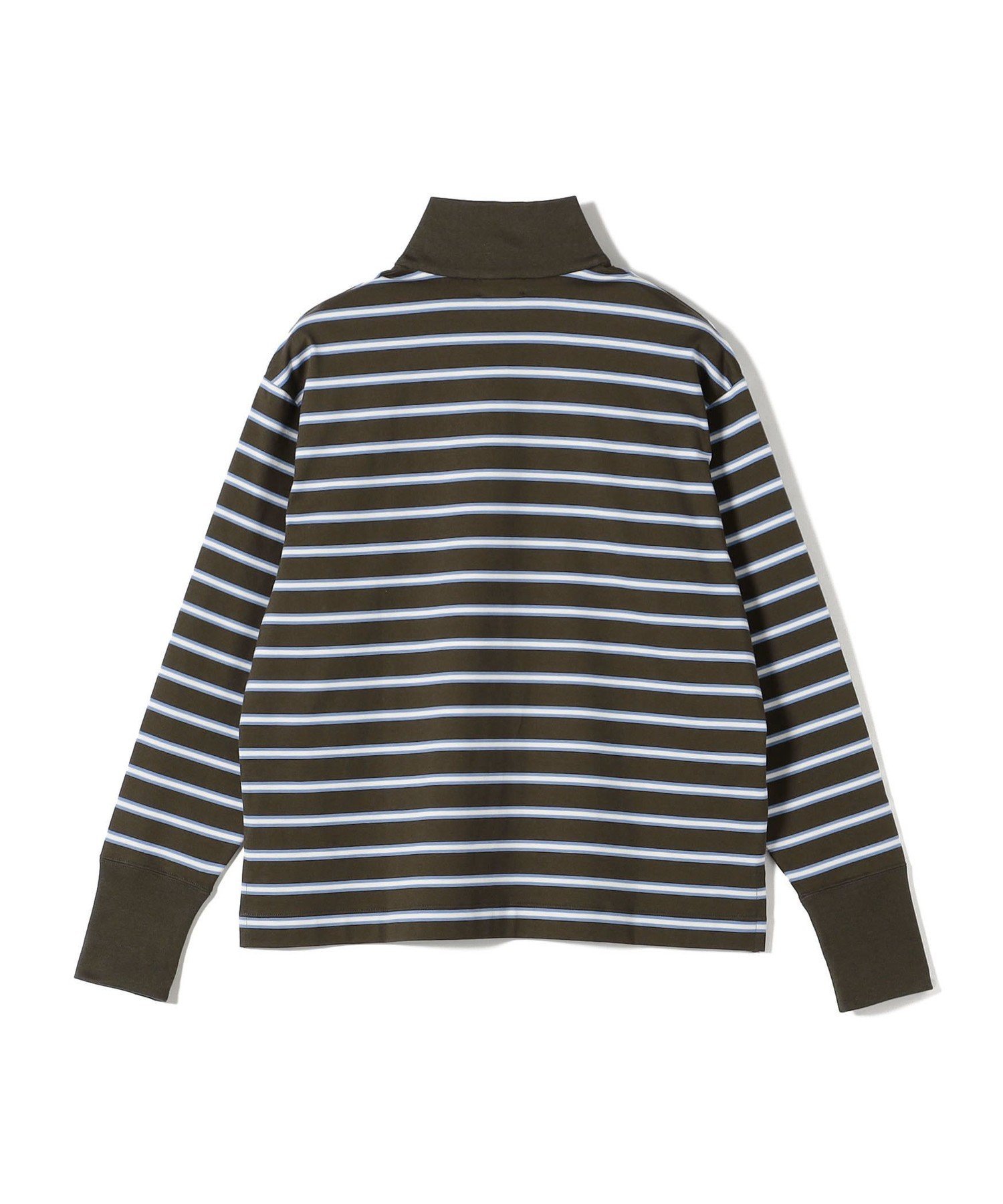 WOMEN SHIPS Primary Navy Label: マルチボーダー ジップアップ プルオーバー シップス トップス カットソー・Tシャツ カーキグリーン ピンク