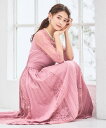 【SALE/50%OFF】DRESS+ ワンピース ドレス レース袖 ミモレ丈 ドレスプラス ワンピース・ドレス ドレス パープル ブルー ピンク ネイビー【送...
