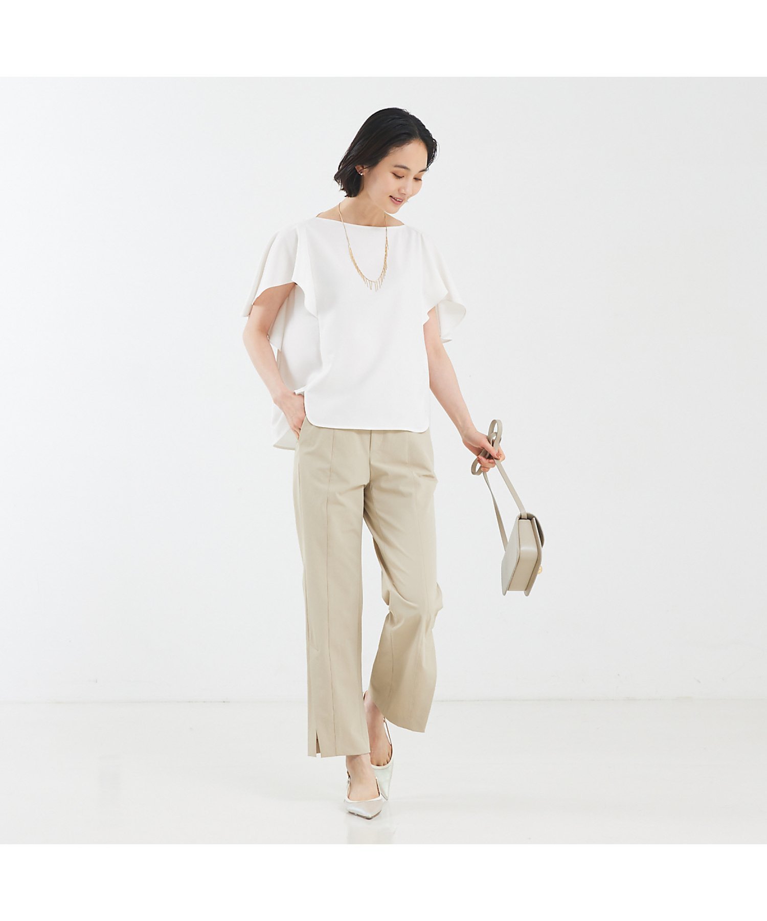 qualite 【セットアップ対応】2WAYストレッチストレートパンツ カリテ パンツ その他のパンツ ベージュ ブラック