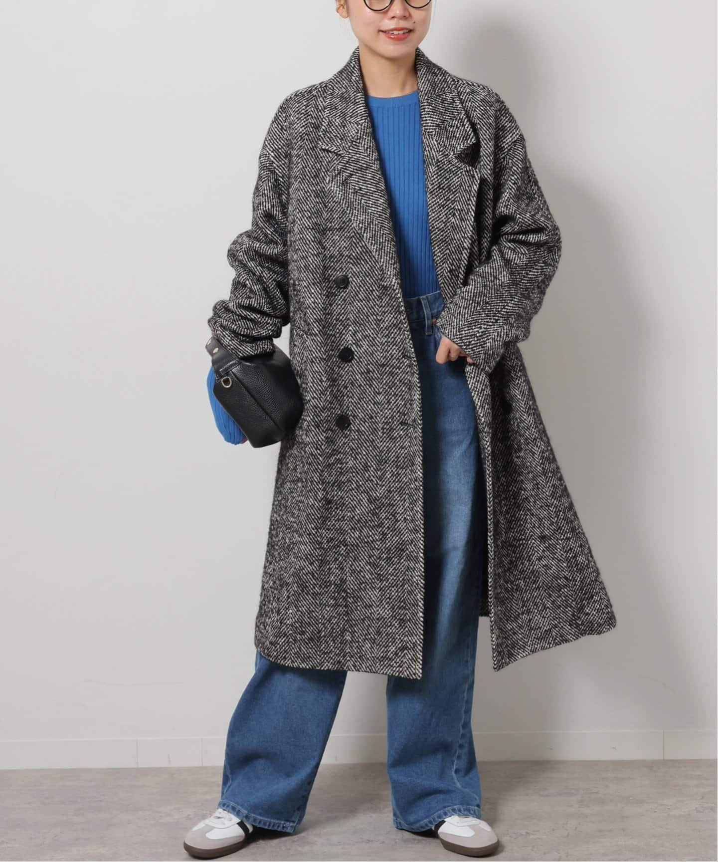 JOURNAL STANDARD relume 【COMATEX】BIGヘリンボーンWフロントチェスターコート ジャーナル スタンダード レリューム ジャケット・アウター チェスターコート ブラック【送料無料】のサムネイル