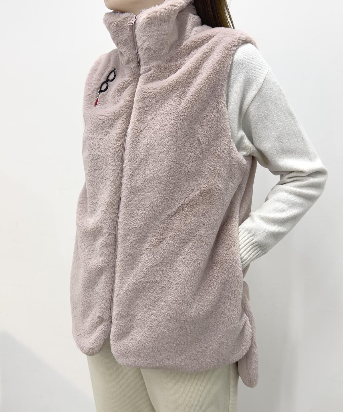 【SALE／40%OFF】STUDIO PICONE 【オンラインストア・店舗限定商品】フェイクファーベスト スタジオピッコーネ トップス ベスト・ジレ グレー カーキグリーン ピンク ブラウン【送料無料】