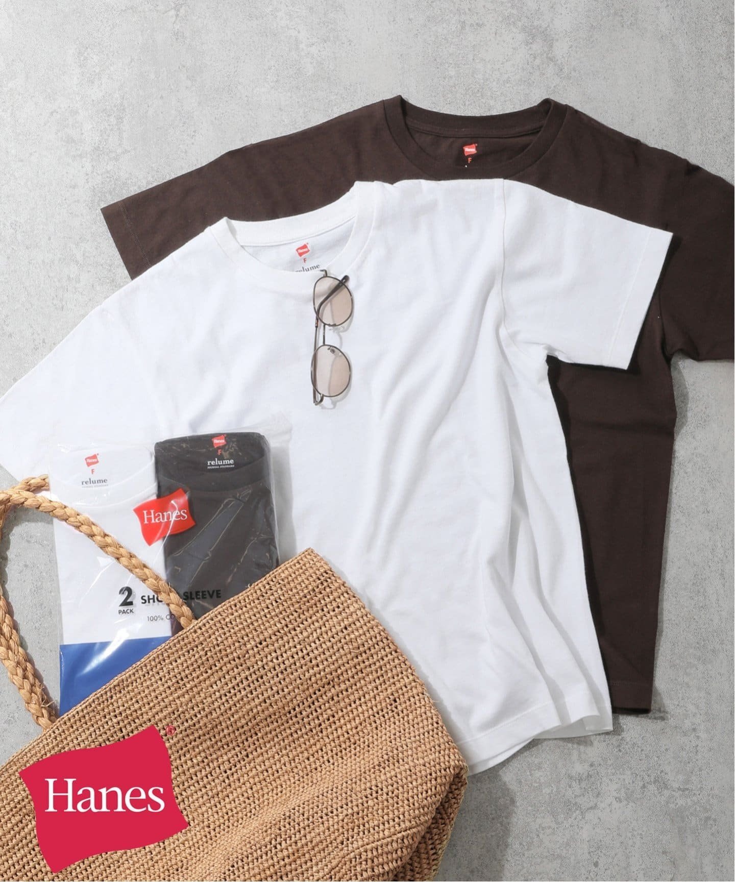 JOURNAL STANDARD relume ＜2枚セット＞別注【Hanes / ヘインズ】Tシャツ ジャーナル スタンダード レリューム トップス カットソー・Tシャツ グレー ホワイト ブラック【送料無料】のサムネイル