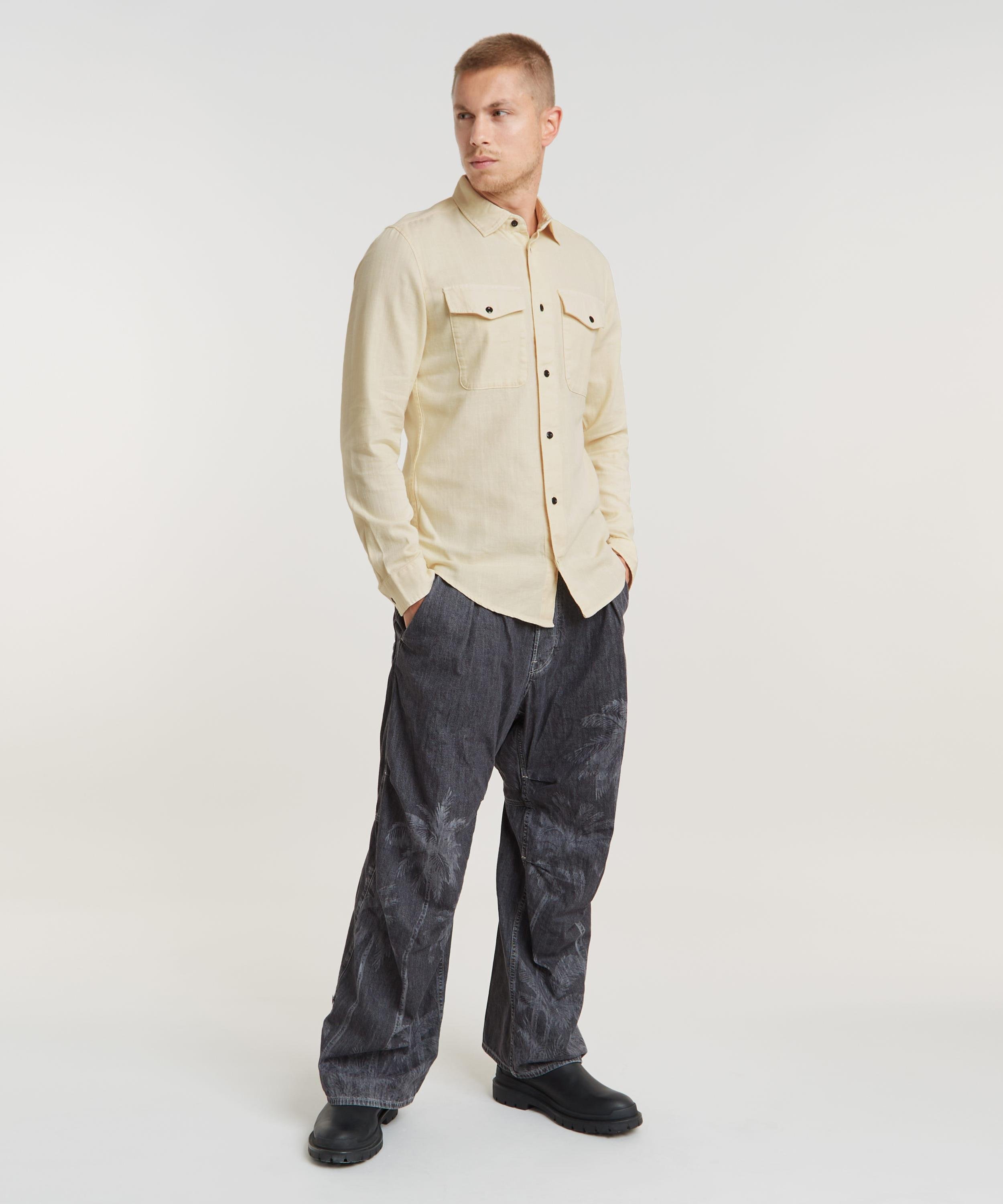 【公式ショップ】MARINE SLIM SHIRT/ポケットスリムシャツ ジースターロゥ トップス シャツ・ブラウス イエロー