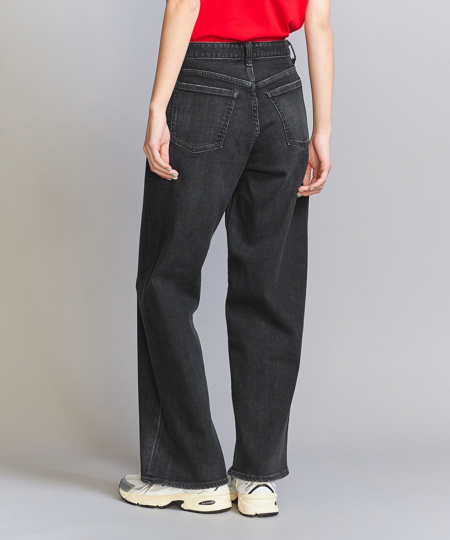 ＜RED CARD＞35th Anniversary Wide デニムパンツ 2 ビューティー＆ユース ユナイテッドアローズ パンツ ジーンズ・デニムパンツ ブラック レッド