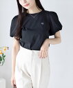 【SALE/54%OFF】clear 袖バルーンワンポイント刺繍Tシャツ クリア トップス カットソー・Tシャツ ブラック