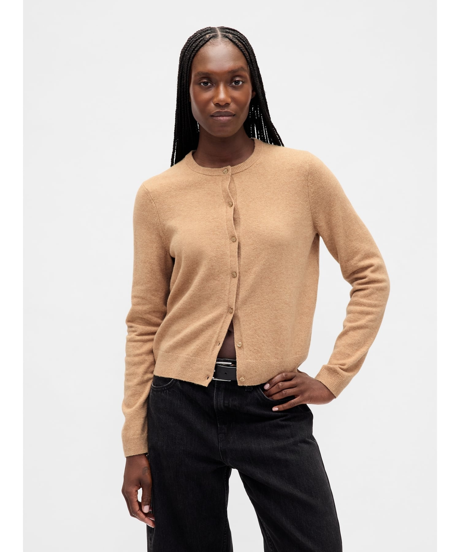 GAP (W)CashSoft カシミヤタッチ クロップドカーディガン ギャップ トップス カーディガン ブラック ホワイト グレー ブルー ベージュ ピンク【送料無料】