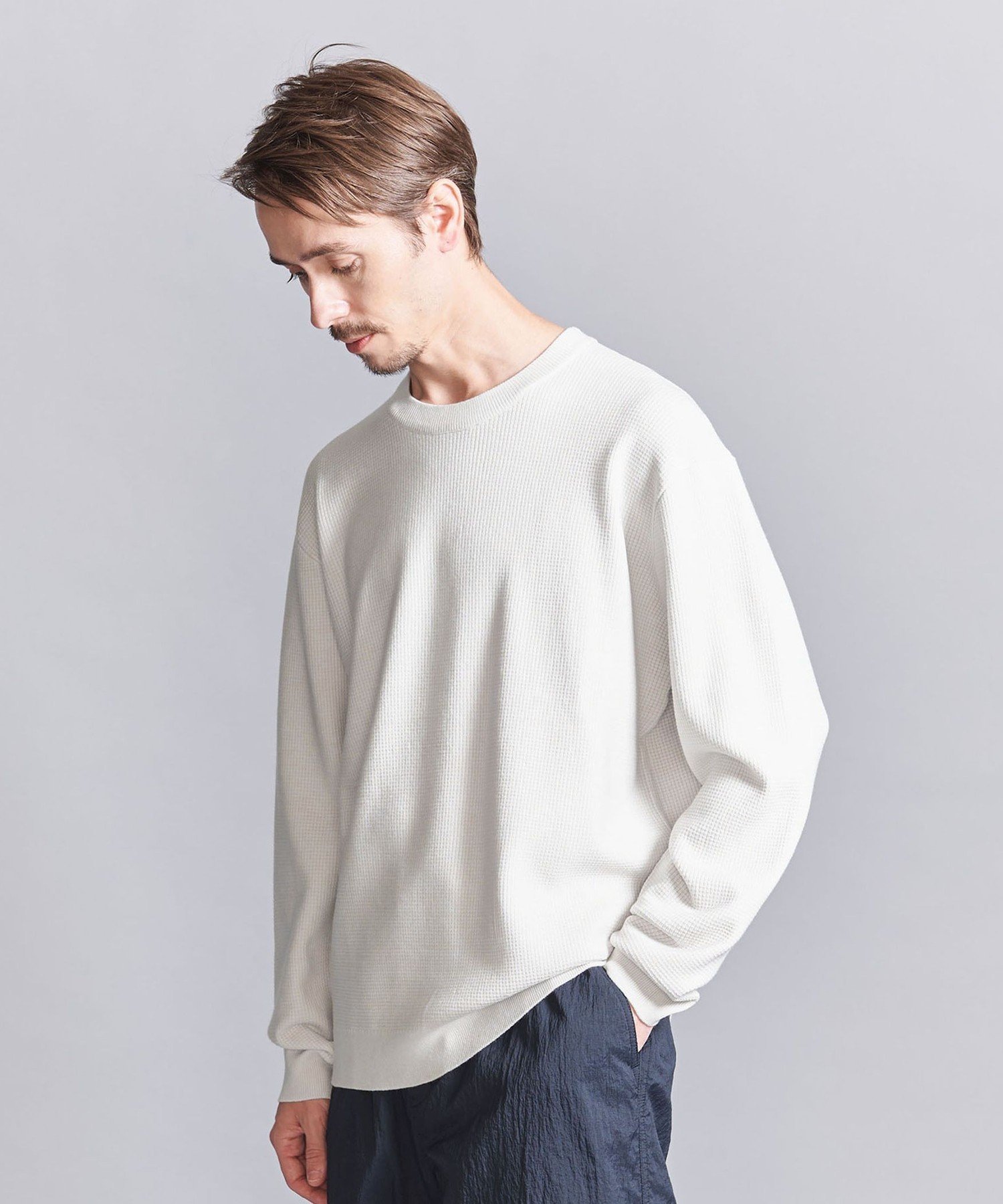 【SALE／60%OFF】BEAUTY&YOUTH UNITED ARROWS ウールブレンド クルーネック -ウォッシャブル- ユナイテッドアローズ アウトレット トップス ニット ブラック ホワイト【送料無料】