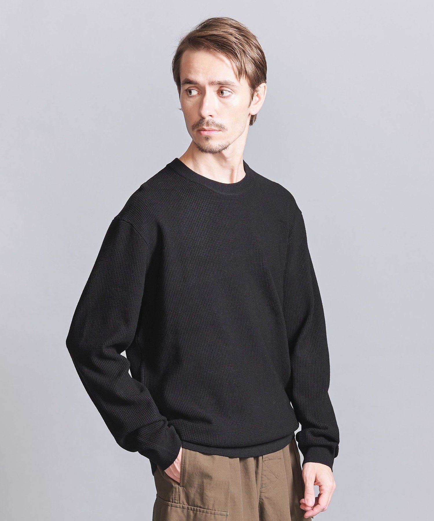 【SALE／60%OFF】BEAUTY&YOUTH UNITED ARROWS ウールブレンド クルーネック -ウォッシャブル- ユナイテッドアローズ アウトレット トップス ニット ブラック ホワイト【送料無料】