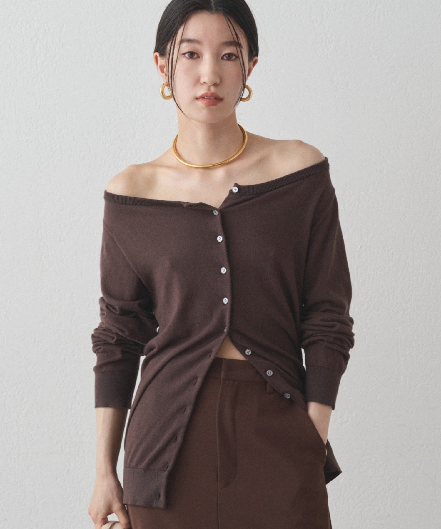 【SALE／60%OFF】PAL GROUP OUTLET 【Loungedress】2WAYカーディガン パル グループ アウトレット トップス ニット グレー ブラック ブラウン【送料無料】のサムネイル