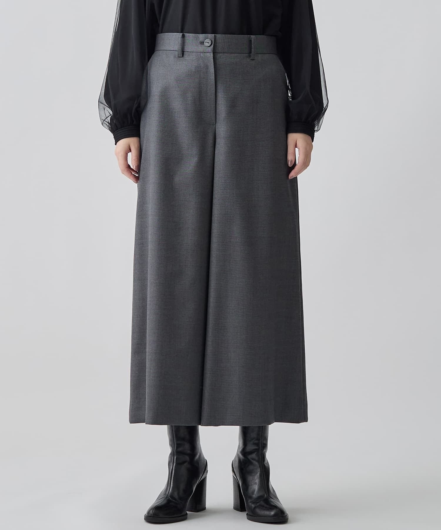 LANVIN COLLECTION ストレッチギャバパンツ ランバン コレクション パンツ その他のパンツ ネイビー グレー【送料無料】