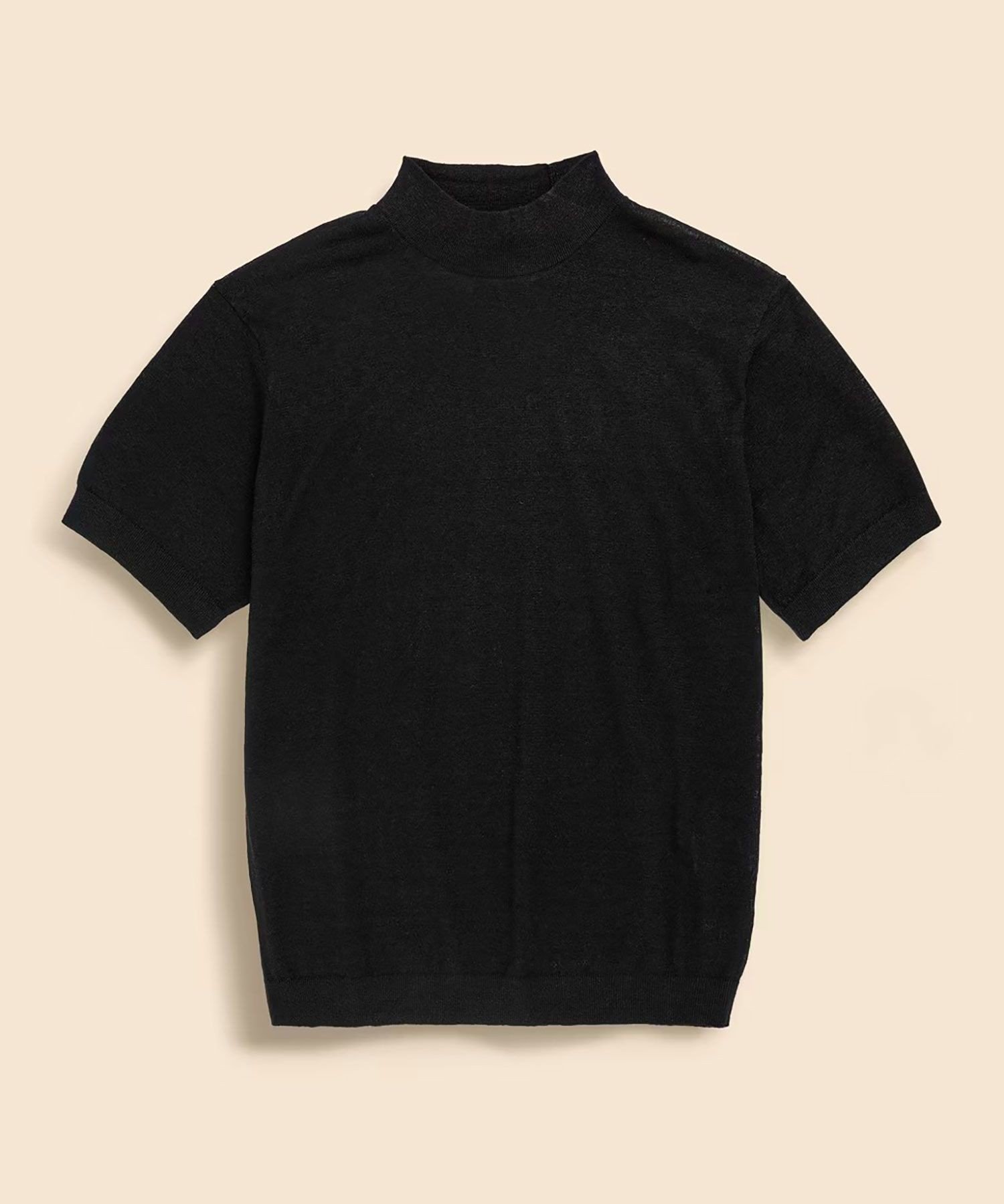 BROOKS BROTHERS リネン モックネック ショートスリーブ サマーセーター ブルックス ブラザーズ トップス ニット ベージュ ブラック【送料無料】