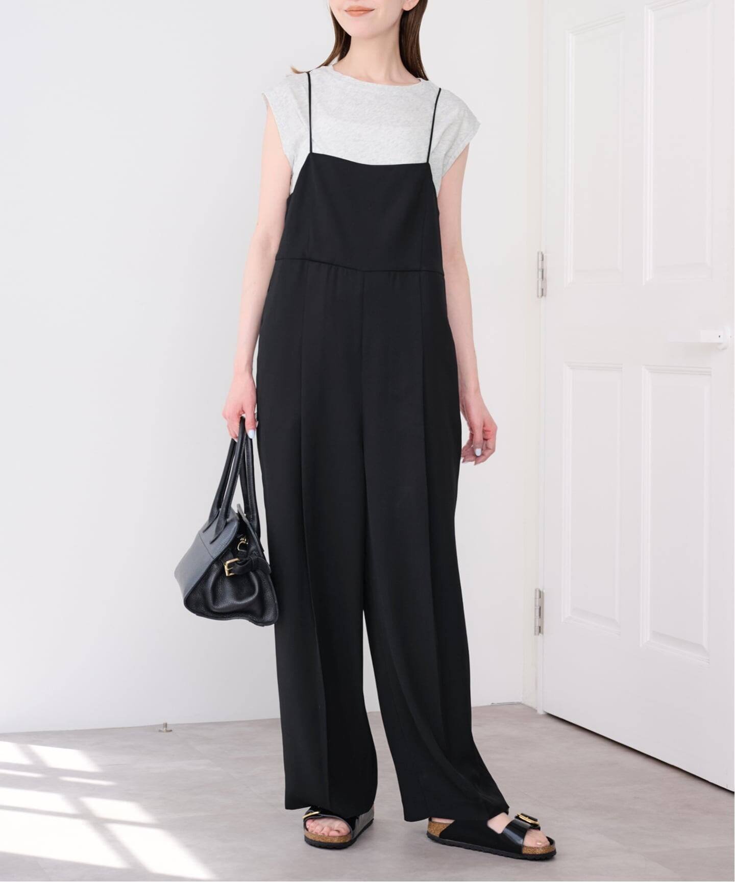 U by SPICK&SPAN 《WEB 한정 / 추가 예약 / 2장 세트》 WPL 트라우저 사로펫 유바이스 픽앤스팬 올인원·오버올 올인원·연결 브라운 블랙[무료우송]