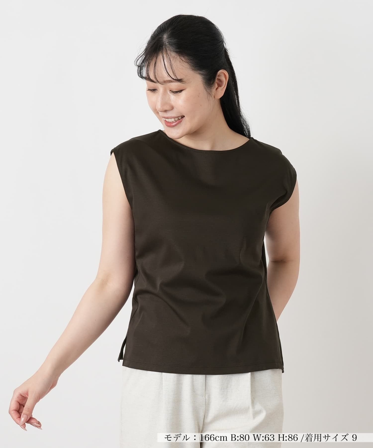 Leilian フレンチスリーブカットソー レリアン トップス カットソー・Tシャツ ネイビー