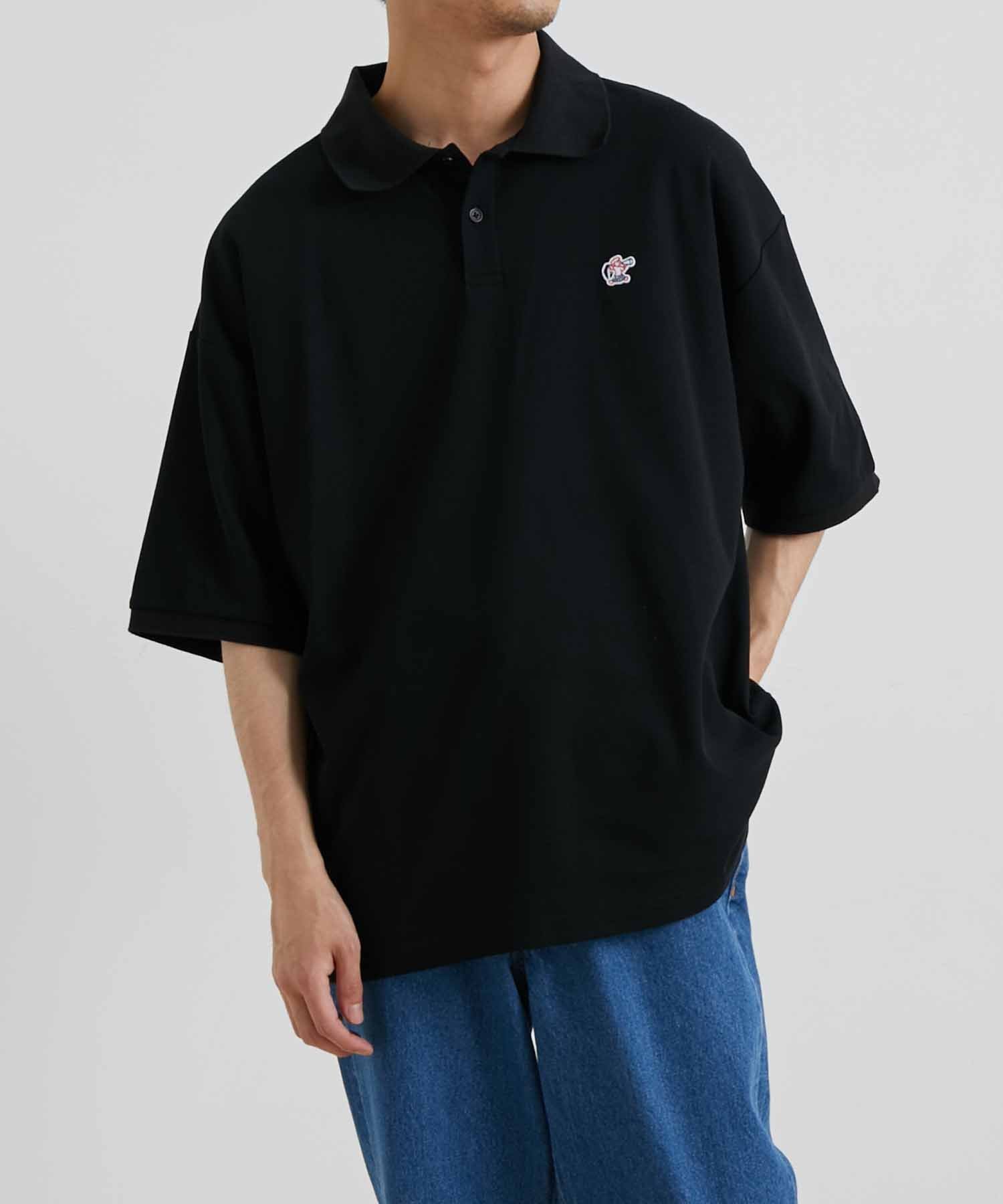 【SALE/60%OFF】ADAM ET ROPE' HOMME 【WEB限定】LOGAN/ローガン 別注 ワンポイント刺繍 ビッグシルエット カノコ ポロシャツ アダムエロペ トップス シャツ・ブラウス グリーン ブラック ホワイト ブルー レッド