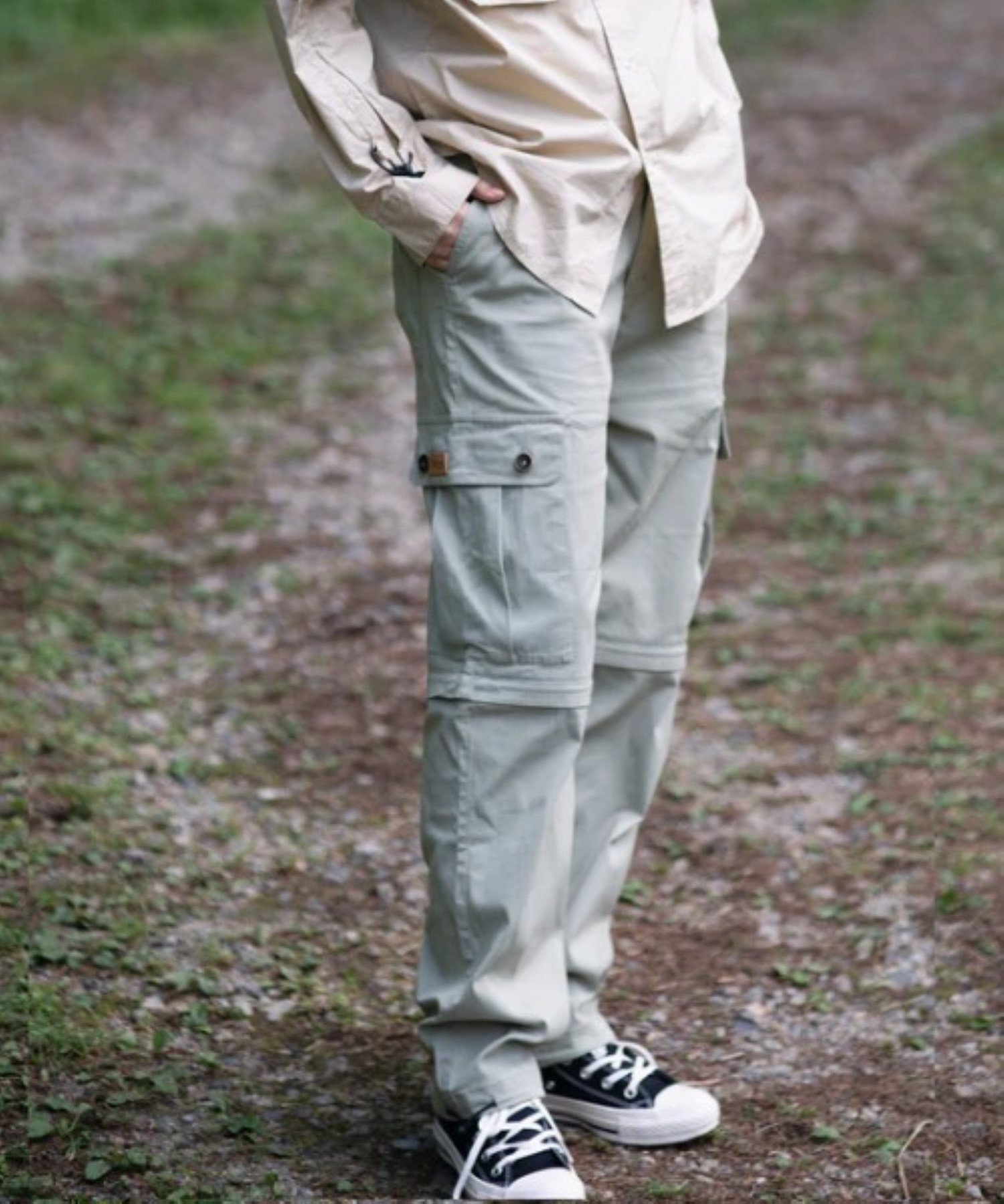 S'more S'more/nylon pants 2way アイモハ パンツ その他のパンツ ベージュ カーキグリーン