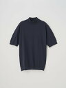 JOHN SMEDLEY モックネック半袖コットンニットTシャツ | ARBER | 30G MODERN FIT ジョンスメドレー トップス ニット ネイビー...