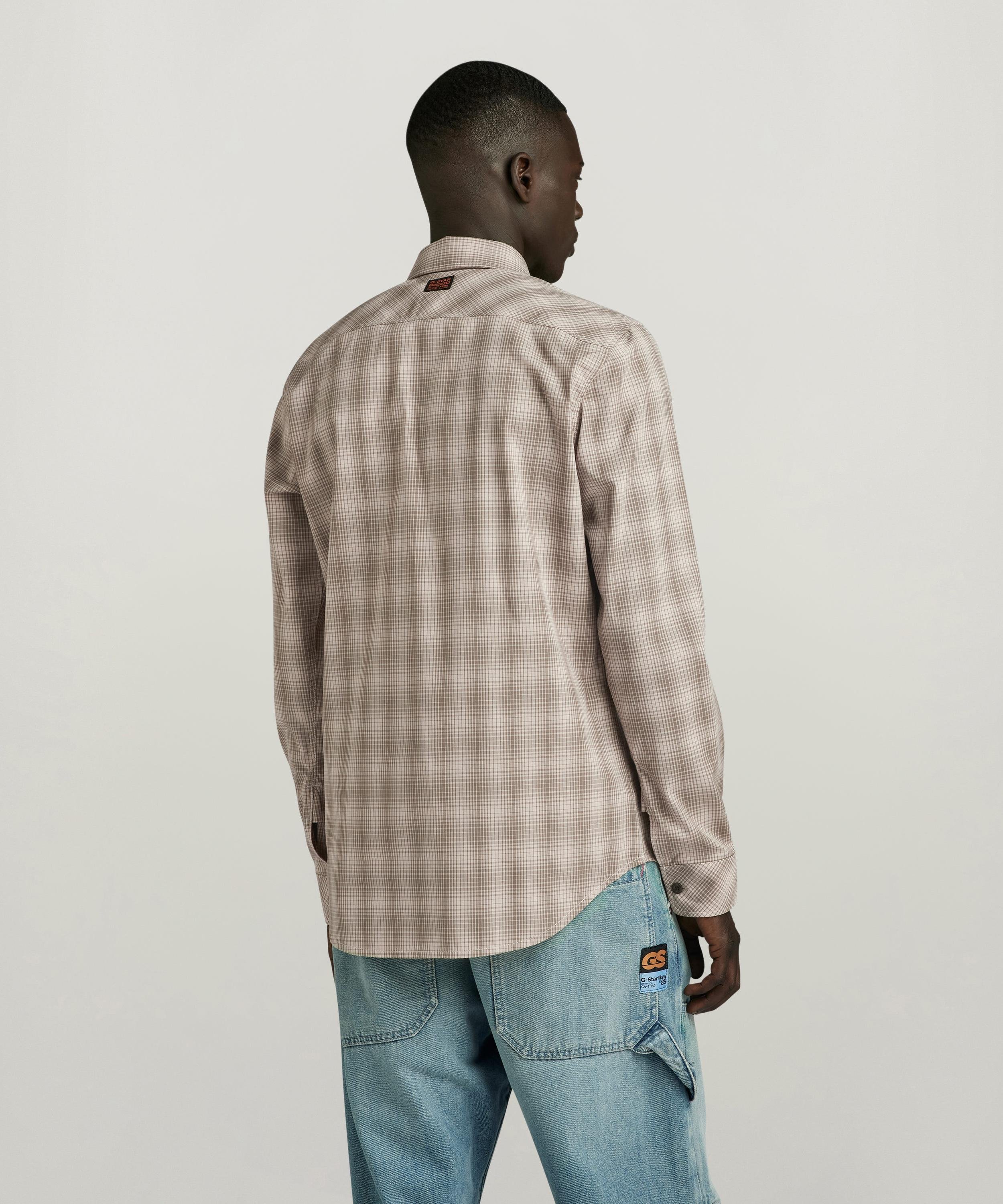 【公式ショップ】MARINE SLIM SHIRT /ポケットスリムチェックシャツ ジースターロゥ トップス シャツ・ブラウス ベージュ