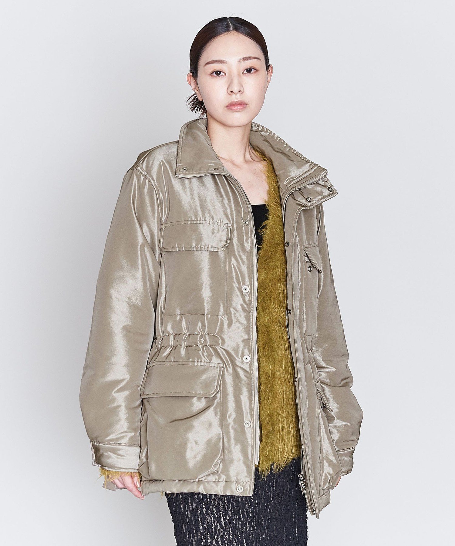 【SALE／70%OFF】ASTRAET ＜ASTRAET＞シャイニー パテッド ミリタリージャケット ユナイテッドアローズ アウトレット ジャケット・アウター ミリタリージャケット ネイビー ベージュ【送料無料】