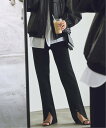 plage 《予約》R'IAM スリットニットパンツ プラージュ パンツ その他のパンツ ブラック【送料無料】