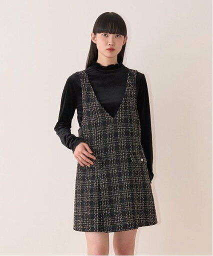 【SALE/50%OFF】Mi-je ツィードジャンパースカート【韓国ファッション】 ナルミヤオンライン ワンピース・ドレス シャツワンピース ホワイト 【SALE/50%OFF】Mi-je ツィードジャンパースカート【韓国ファッション】 ナルミヤオンライン ワンピース・ドレス シャツワンピース ホワイト