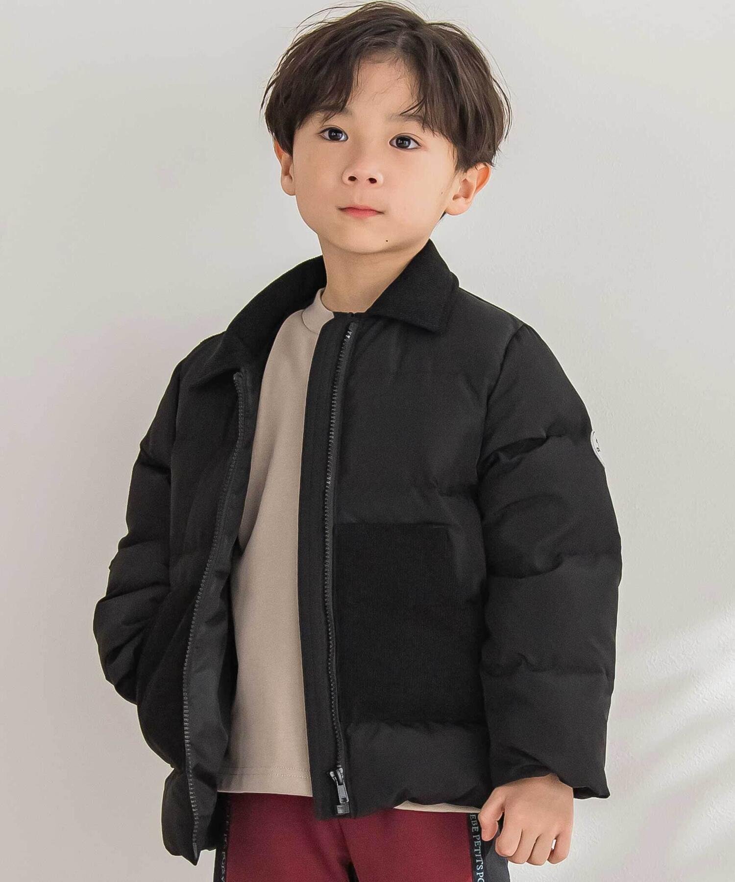 BeBe Petits Pois Vert 【店舗限定】タフタコールテン切り替えダウンジャケット(95~150cm) ベベ オンライン ストア ジャケット・アウ...