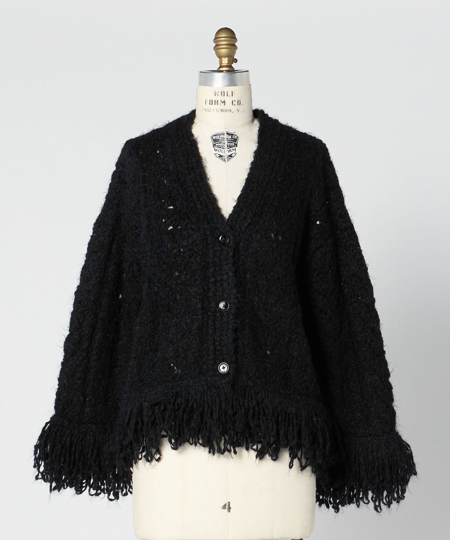 DRAWER FALL1 5Gシャギーフリンジカーディガン ドゥロワー トップス カーディガン ブラック ホワイト【送料無料】のサムネイル